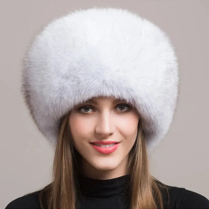Adira Fox Fur Women Hat with Earmuffs