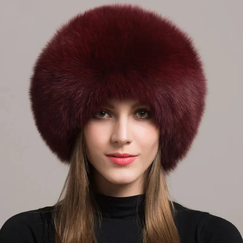 Adira Fox Fur Women Hat with Earmuffs