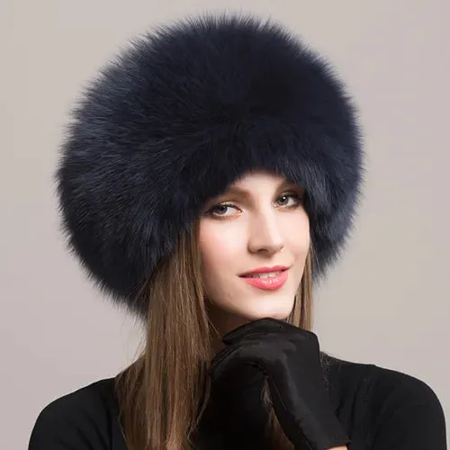 Adira Fox Fur Women Hat with Earmuffs