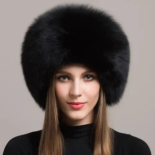 Adira Fox Fur Women Hat with Earmuffs