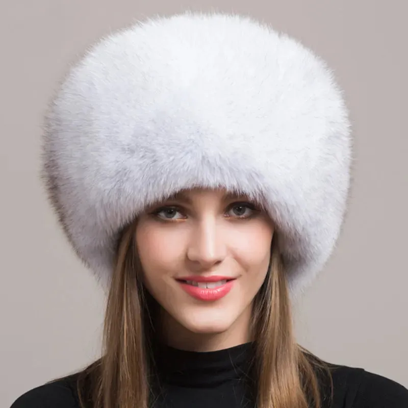 Adira Fox Fur Women Hat with Earmuffs