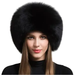 Adira Fox Fur Women Hat with Earmuffs