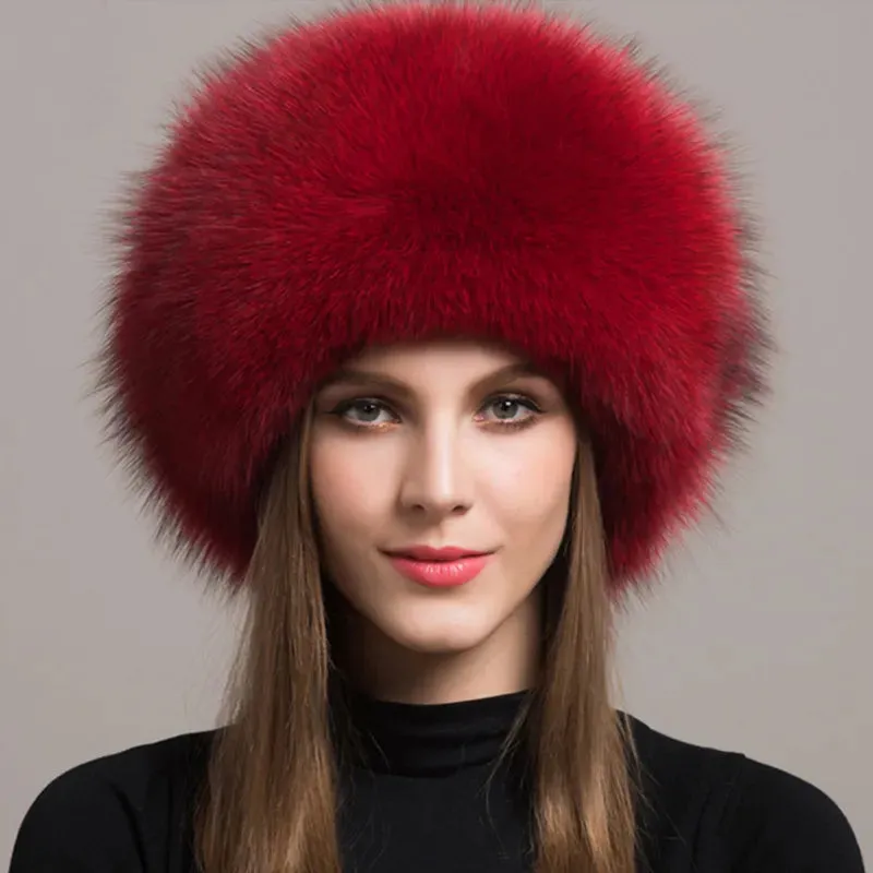 Adira Fox Fur Women Hat with Earmuffs