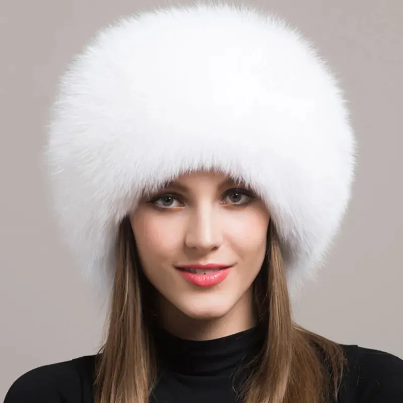 Adira Fox Fur Women Hat with Earmuffs