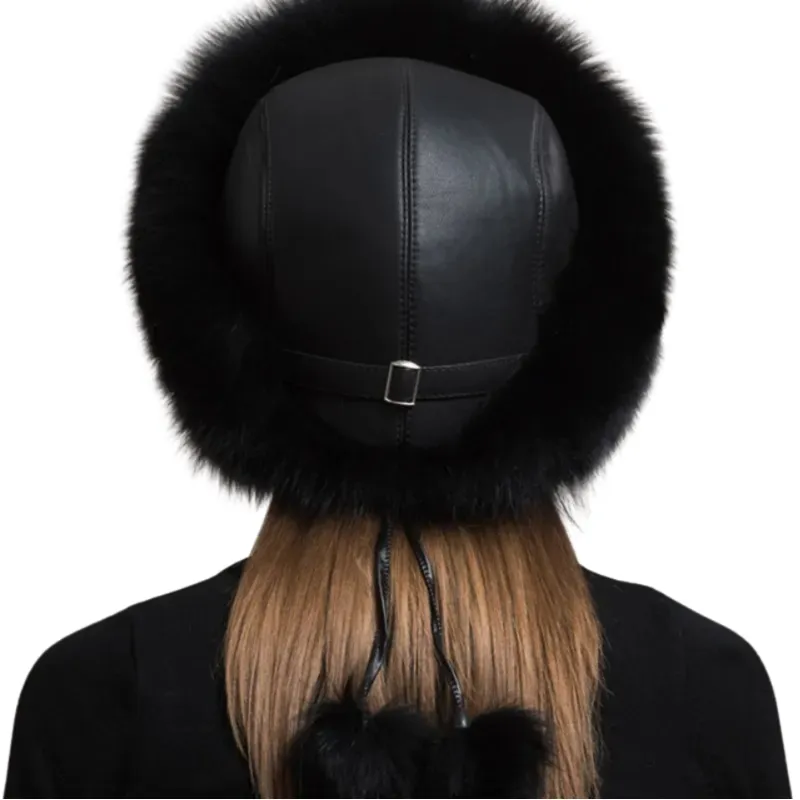 Adira Fox Fur Women Hat with Earmuffs