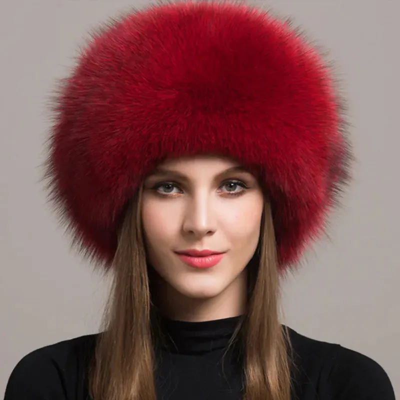 Adira Fox Fur Women Hat with Earmuffs