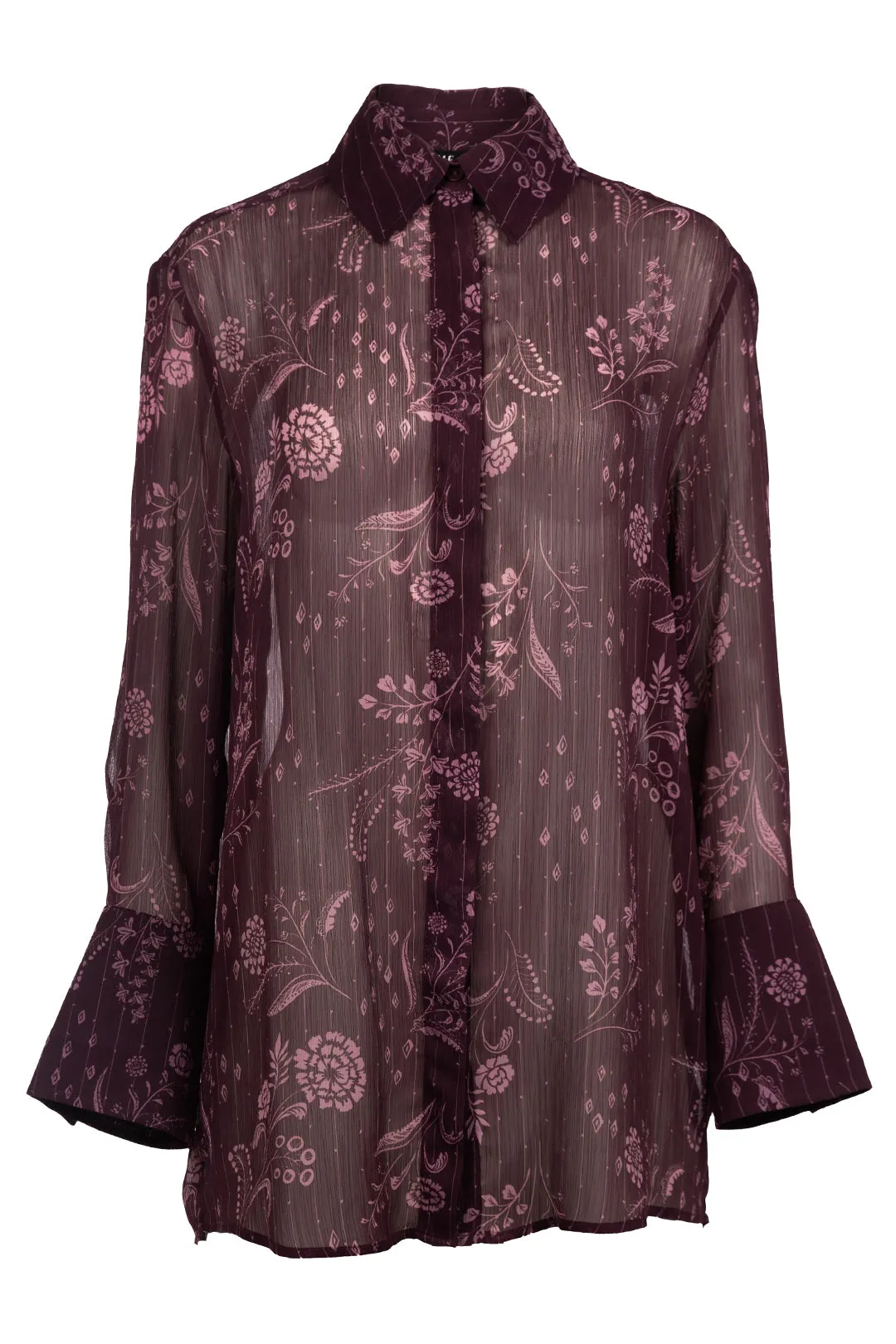 Chemise bourgogne à motif | Valana