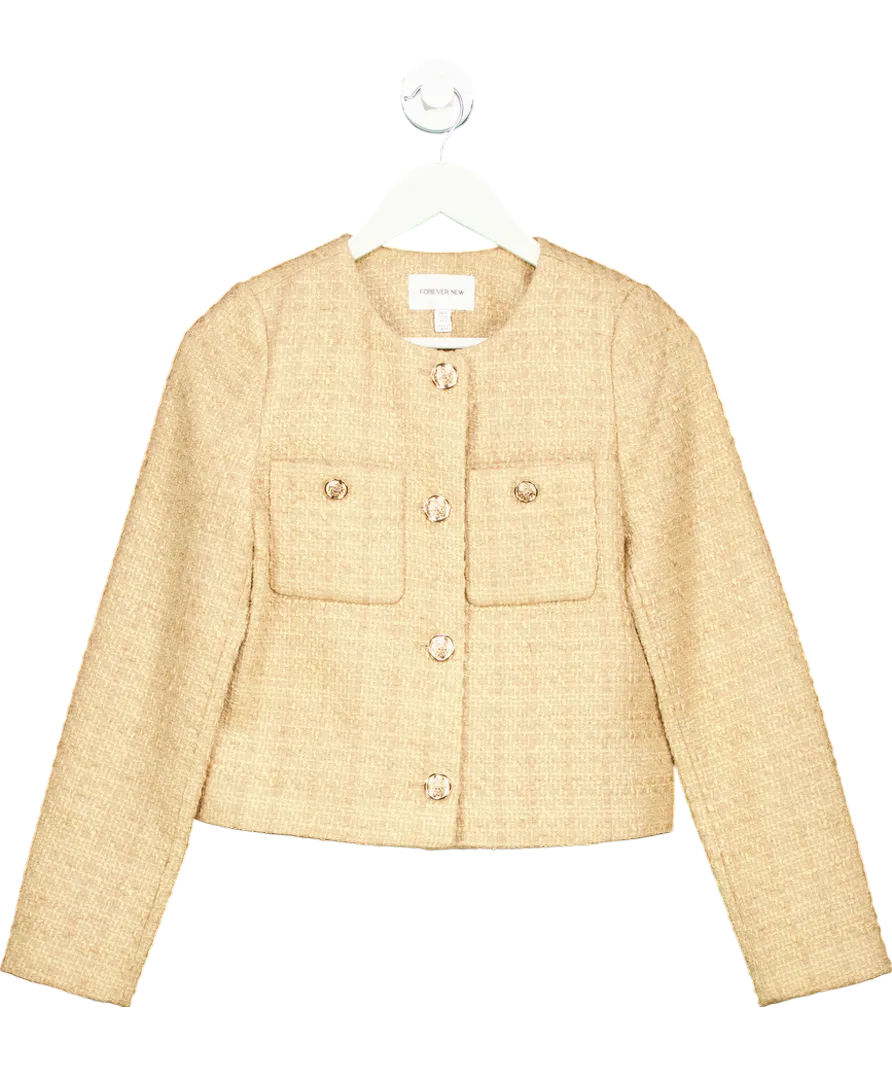 FOREVER NEW Beige Boucle Jacket UK 6
