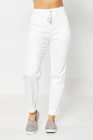 Fresh Start Judy Blue Joggers In White