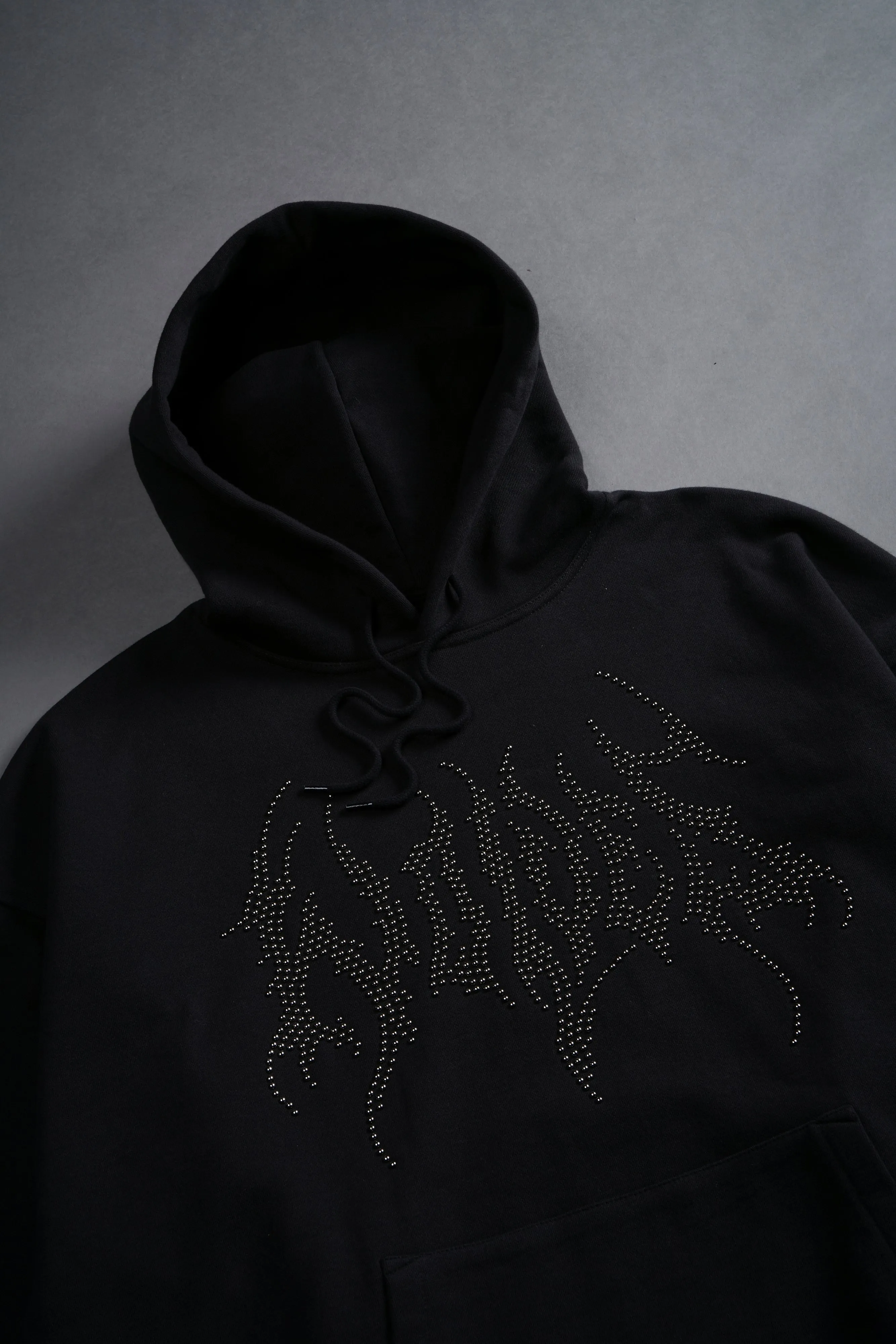 Hesh Stud "Grunge" Hoodie in Black