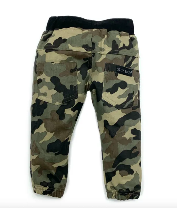 Little Bipsy - Camo Cargo Joggers in Green