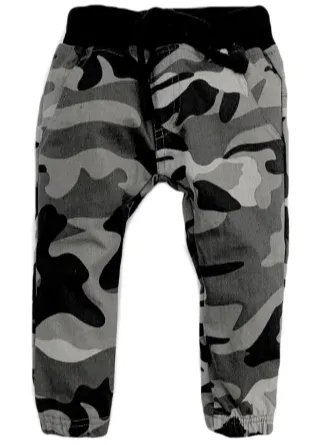 Little Bipsy - Camo Cargo Joggers in Monochrome