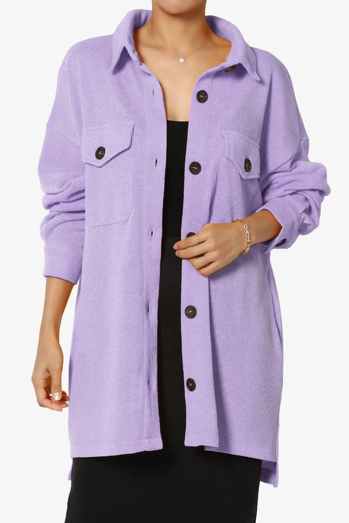 Matryx Jacquard Oversized Shirts Shacket