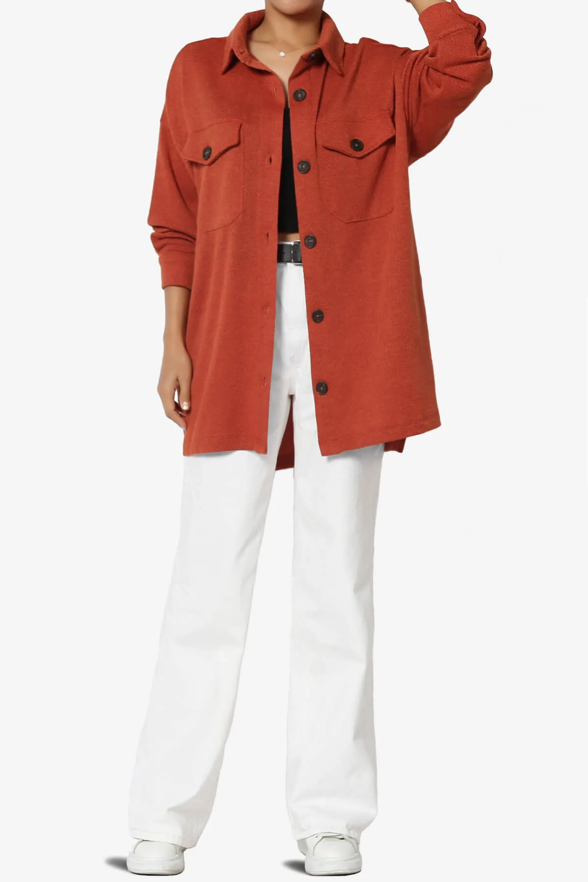 Matryx Jacquard Oversized Shirts Shacket