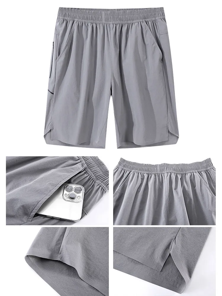 Mens Relaxed Monochromatic Sport Shorts