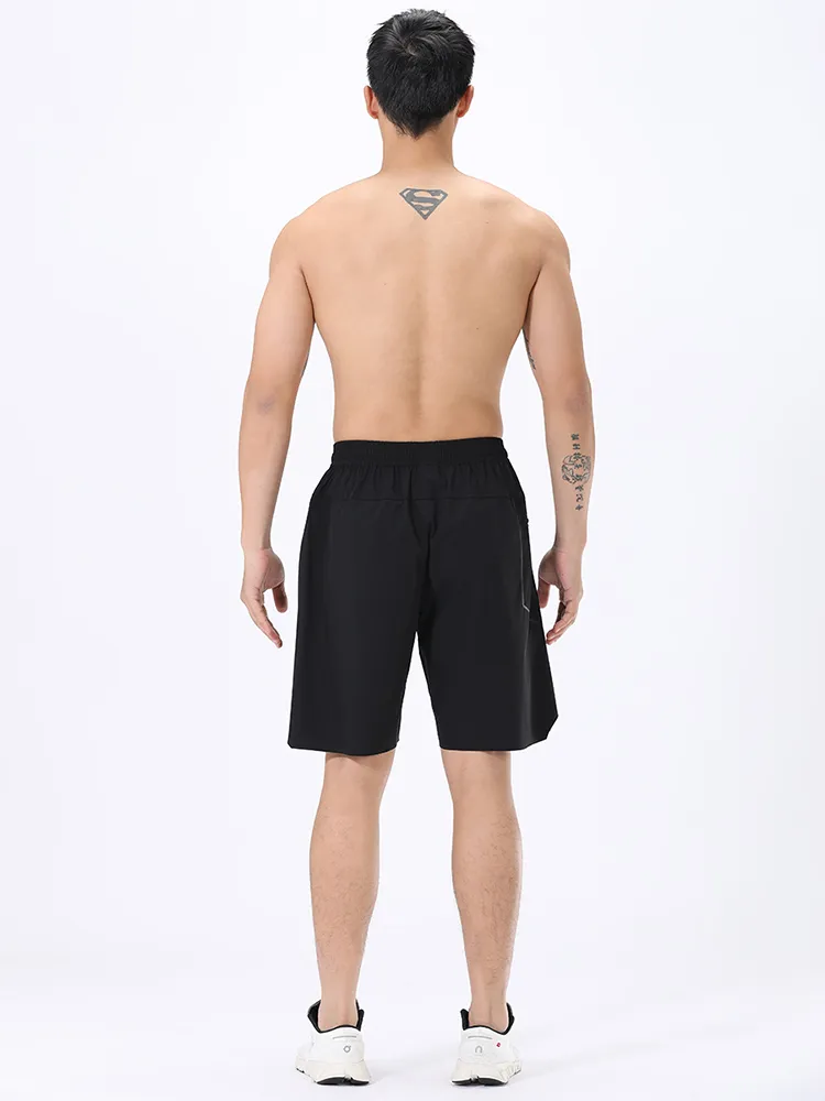 Mens Relaxed Monochromatic Sport Shorts