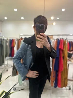 Mixed Media Blazer