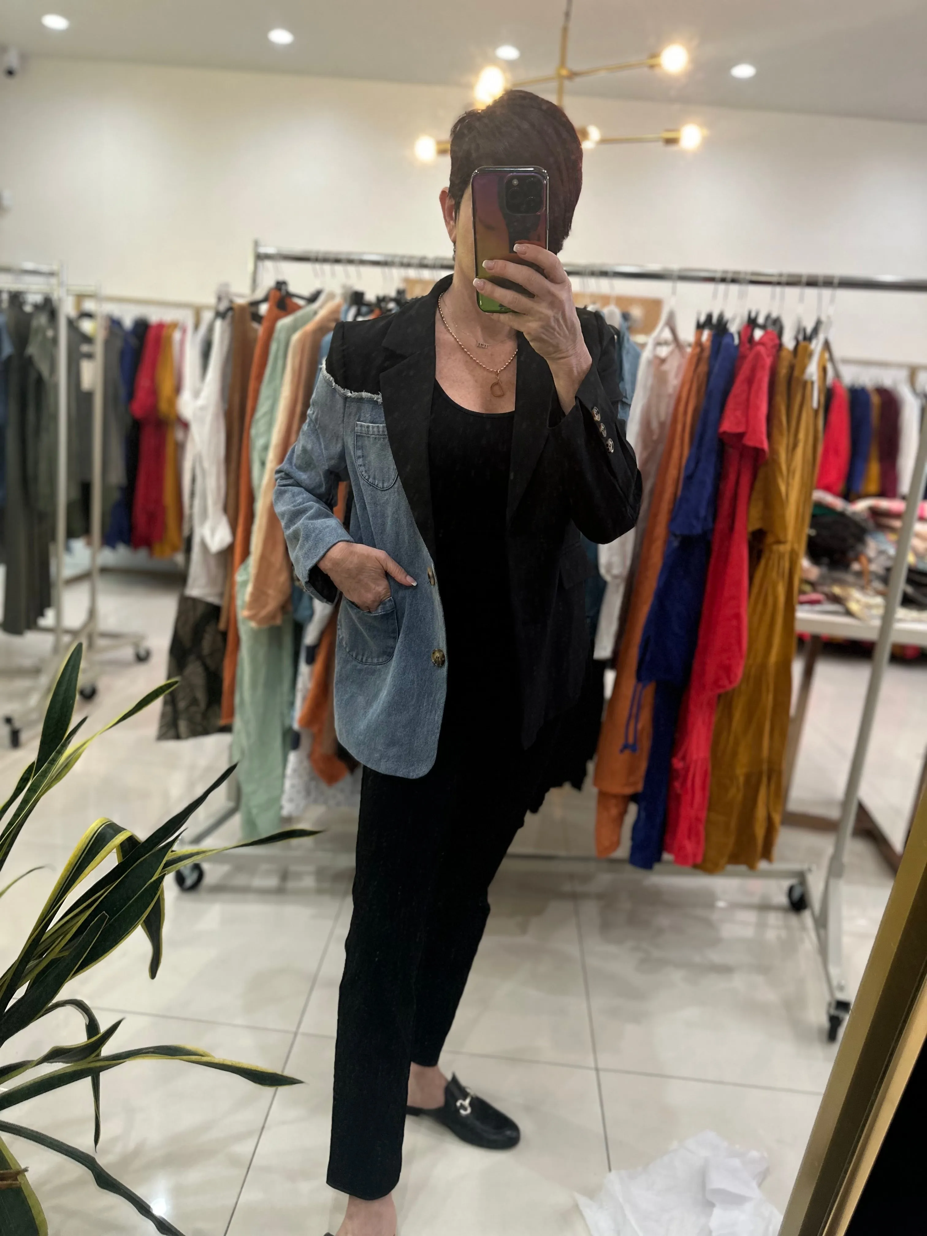 Mixed Media Blazer