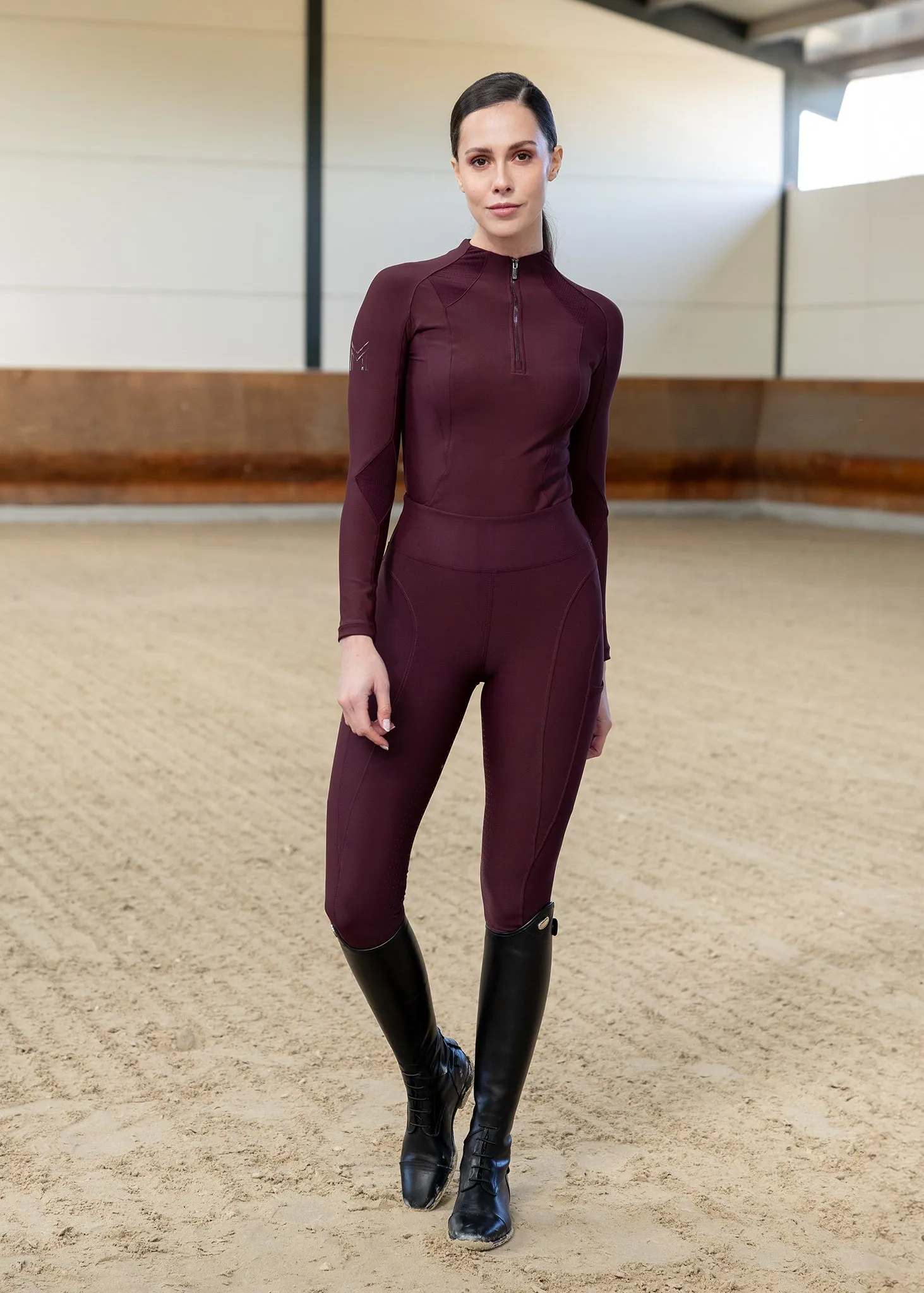 Outline Riding Leggings (Burgundy)