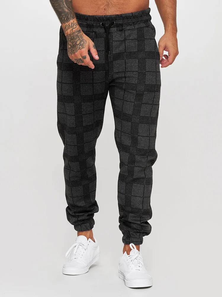Print Plaid Casual Fitness Jogger