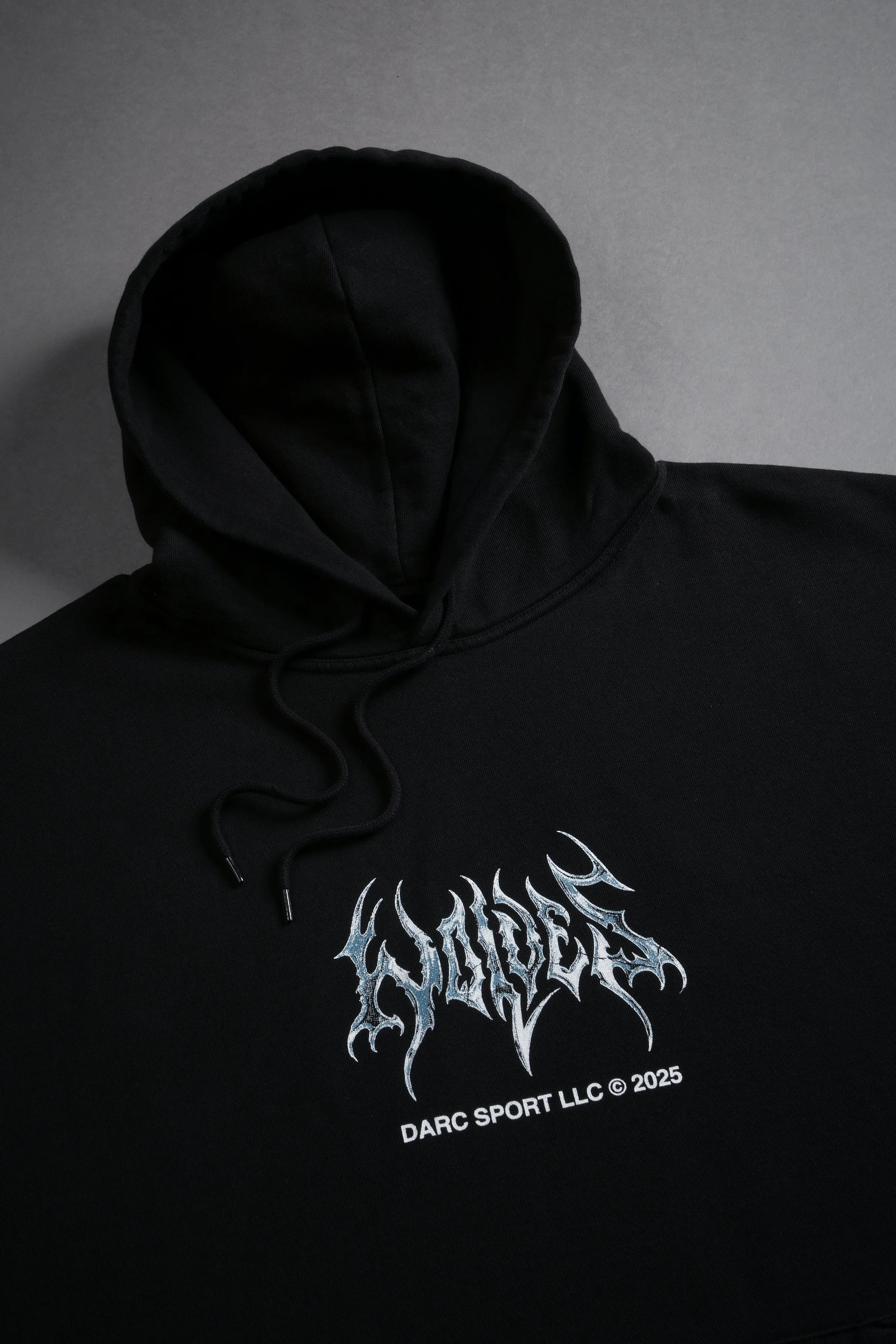 Ragnarok "Grunge" Cut-Off Hoodie in Black