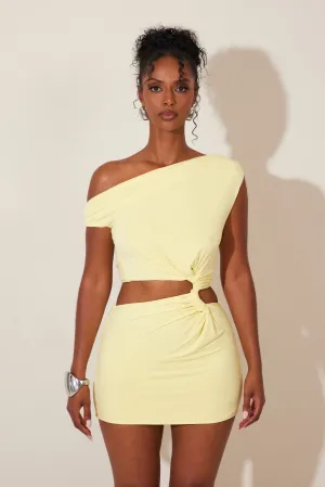 Ruche Cut Out Detail Mini- Yellow