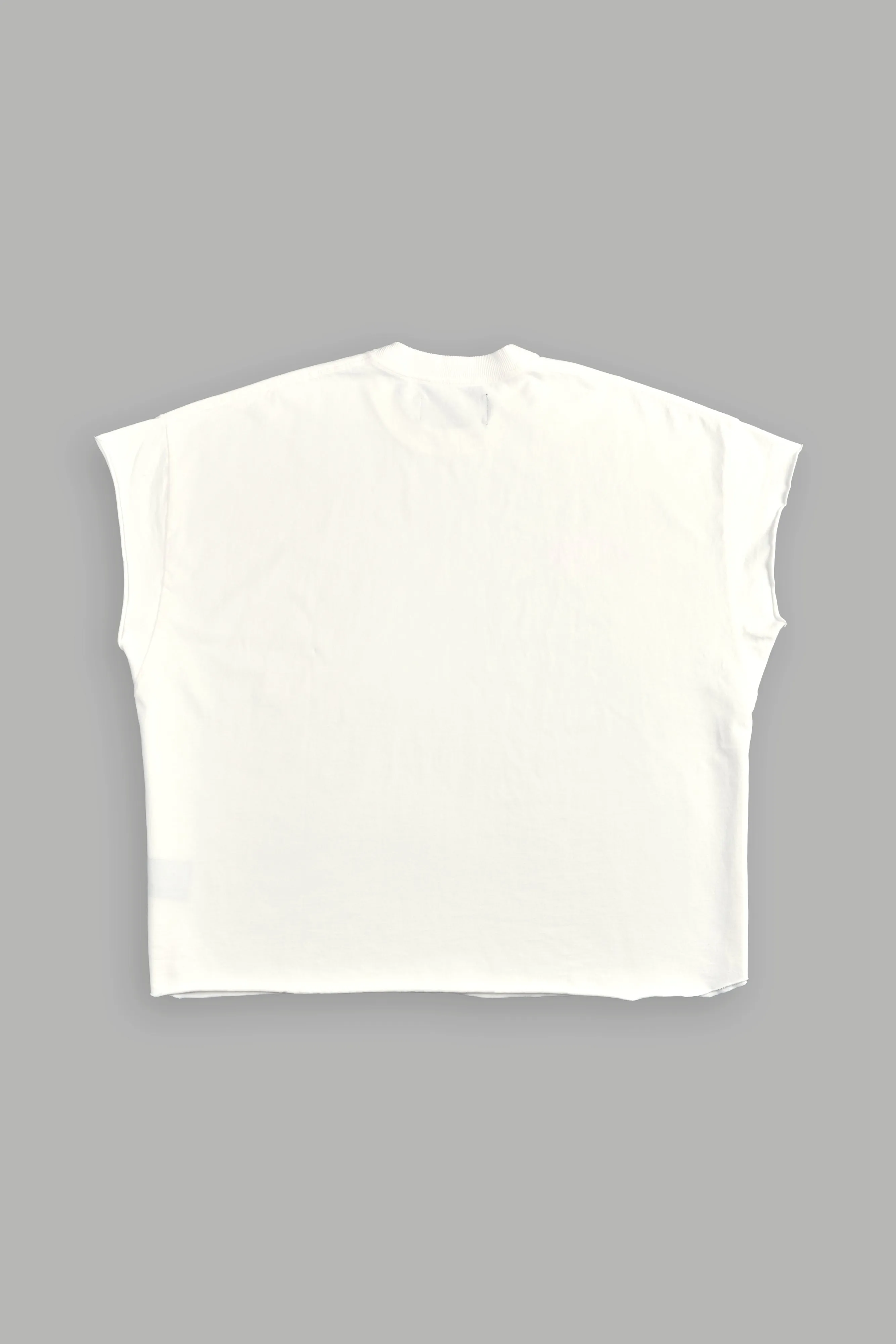 Us Forever Grunge Cut-Off Tee in Cream