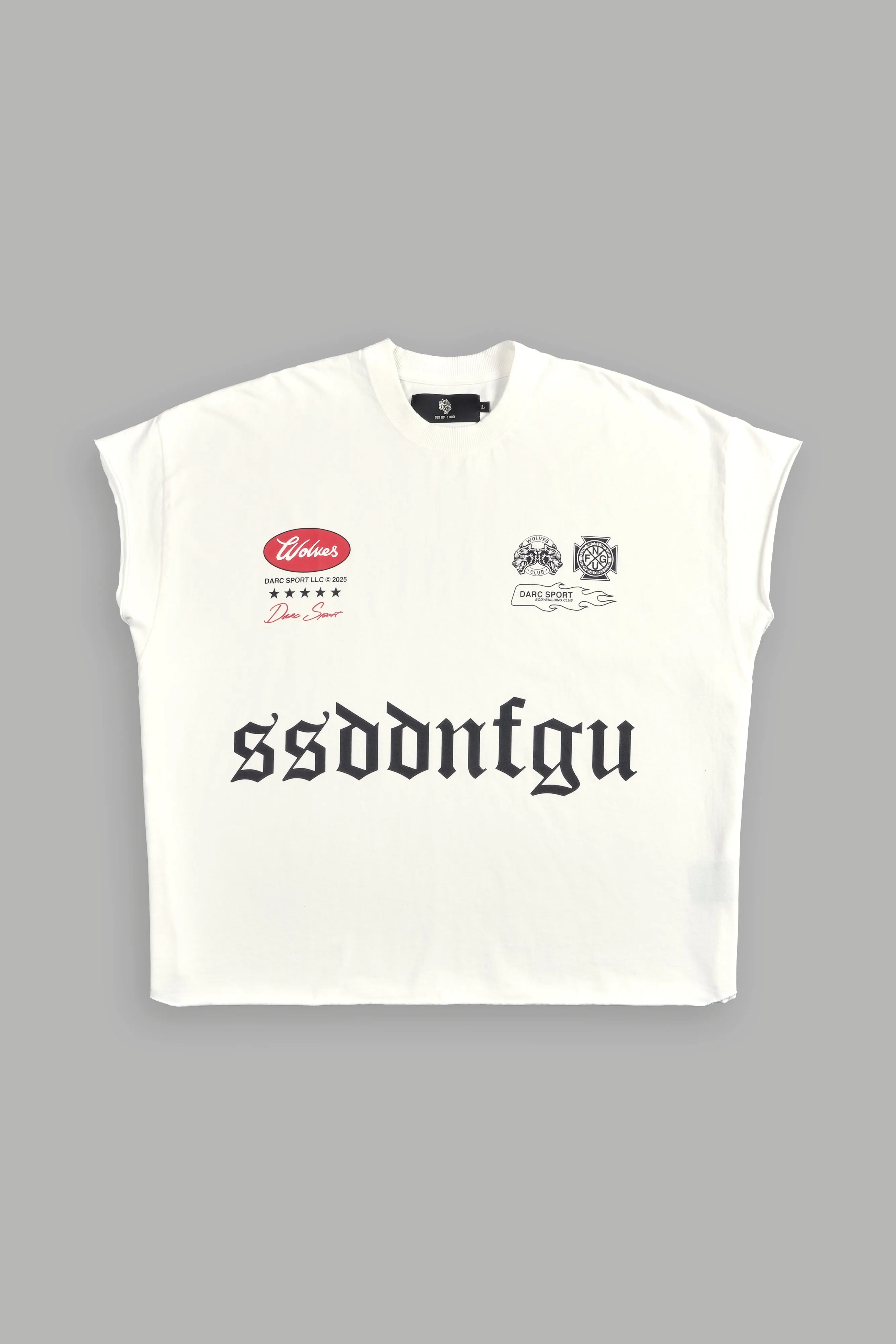 Us Forever Grunge Cut-Off Tee in Cream