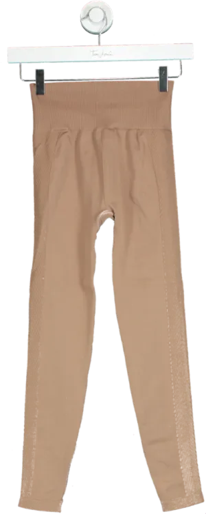 YPB Brown High-Waisted Leggings UK XS